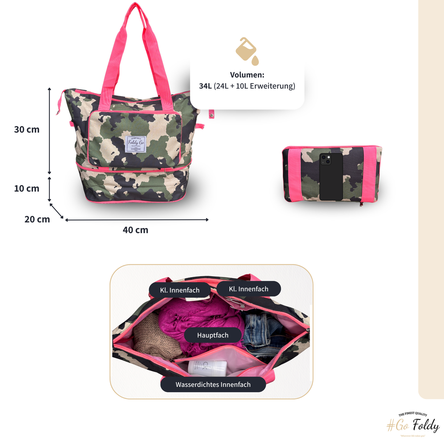 Hidden Edition | Foldy Faltbare 3-in-1 Tasche