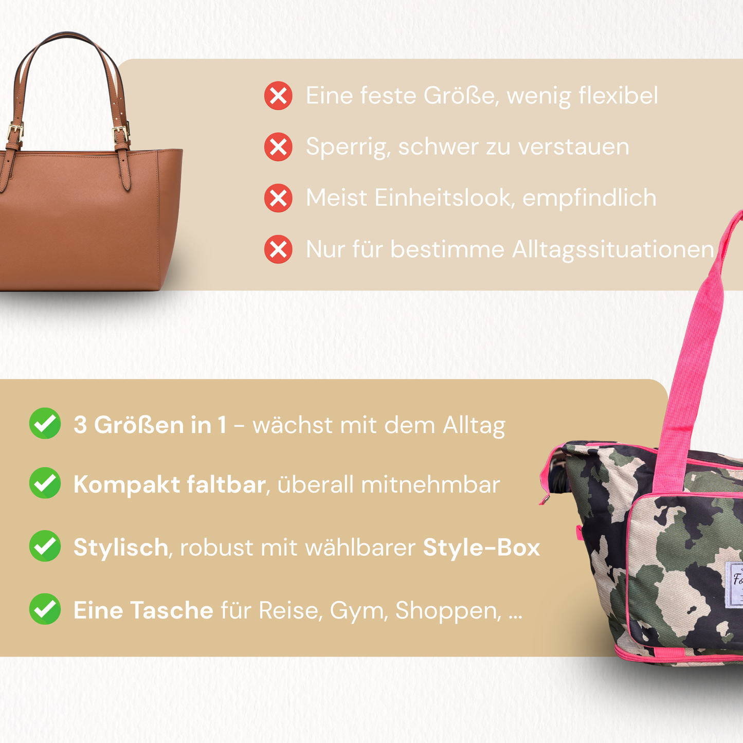 Hidden Edition | Foldy Faltbare 3-in-1 Tasche